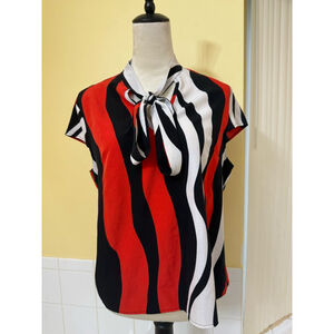 Women's SHEIN Blouse Top XL Red Black White